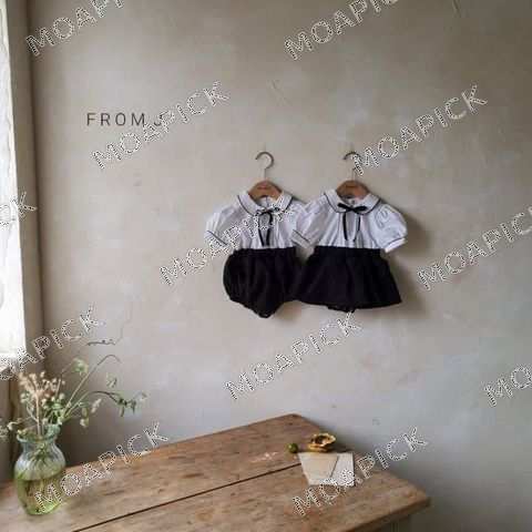 반팔핀턱슈트(리본브로치세트)_여아