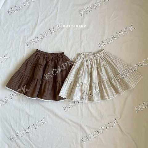 체크티어드스커트