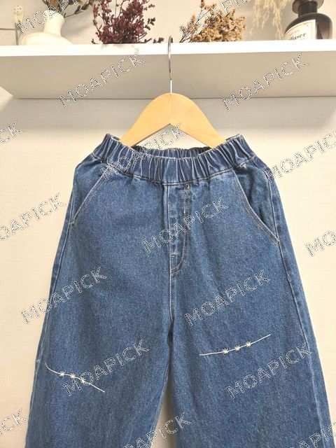 눈꽃스티치데님팬츠