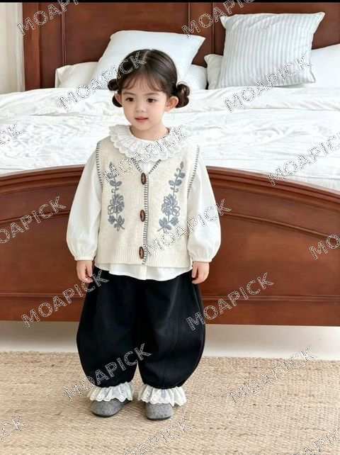 스티치우드버튼조끼